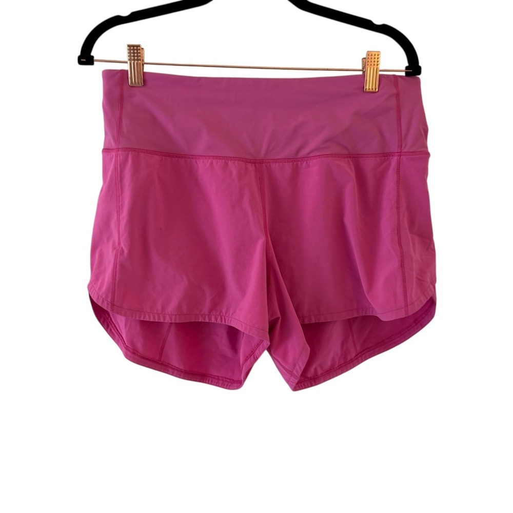 Lululemon Speed Up Running Shorts Womens 10 Pink High Rise Elastic Waist Pockets